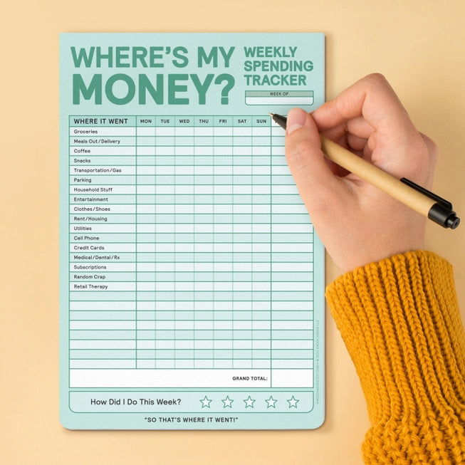 Where's My Money Weekly Budget Tracker Pad
