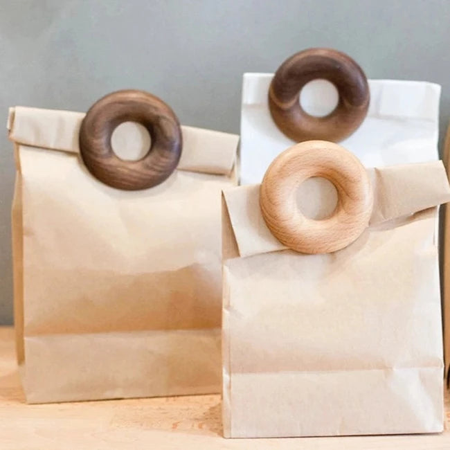 Wooden Donut Bag Clip