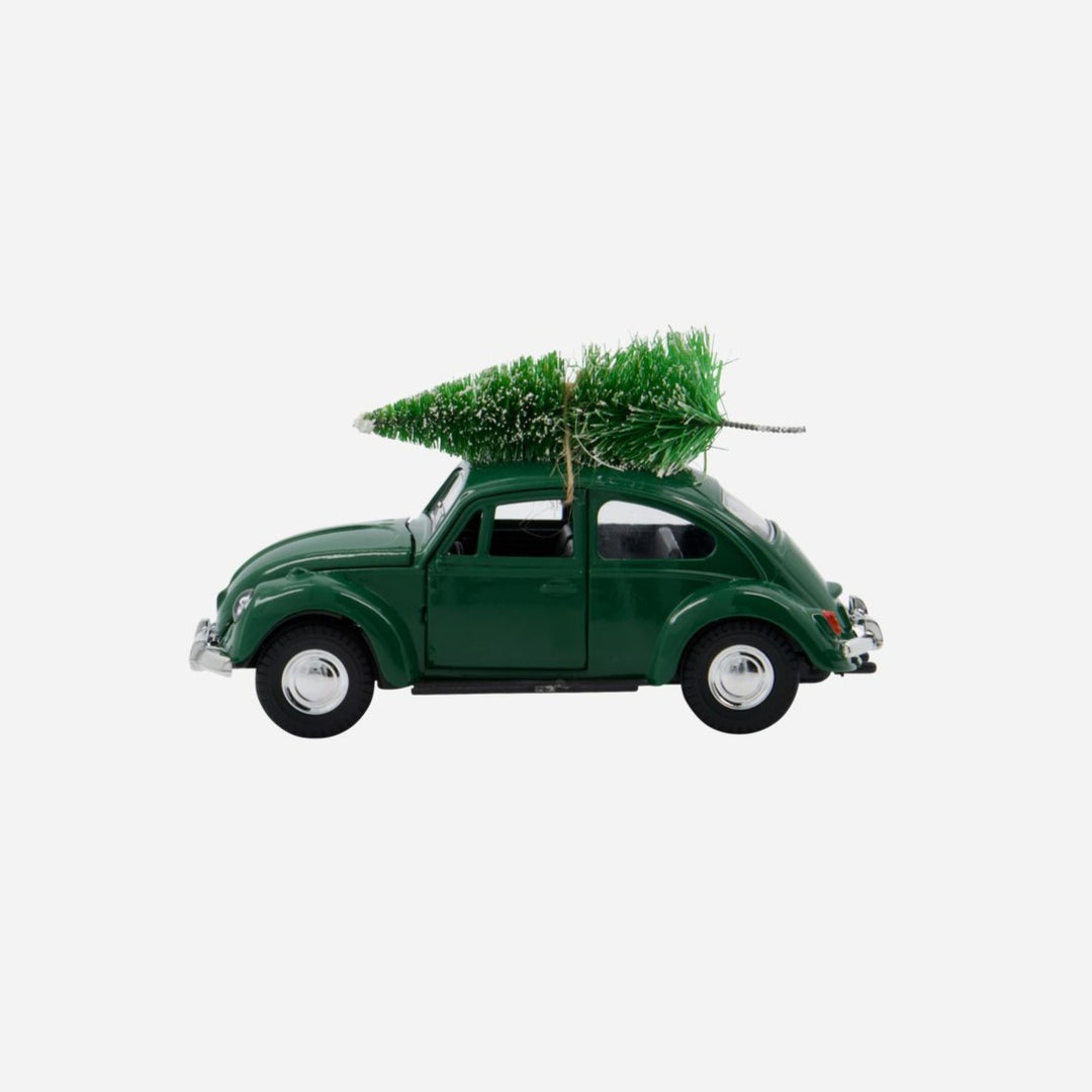 Green Christmas Car with Tree