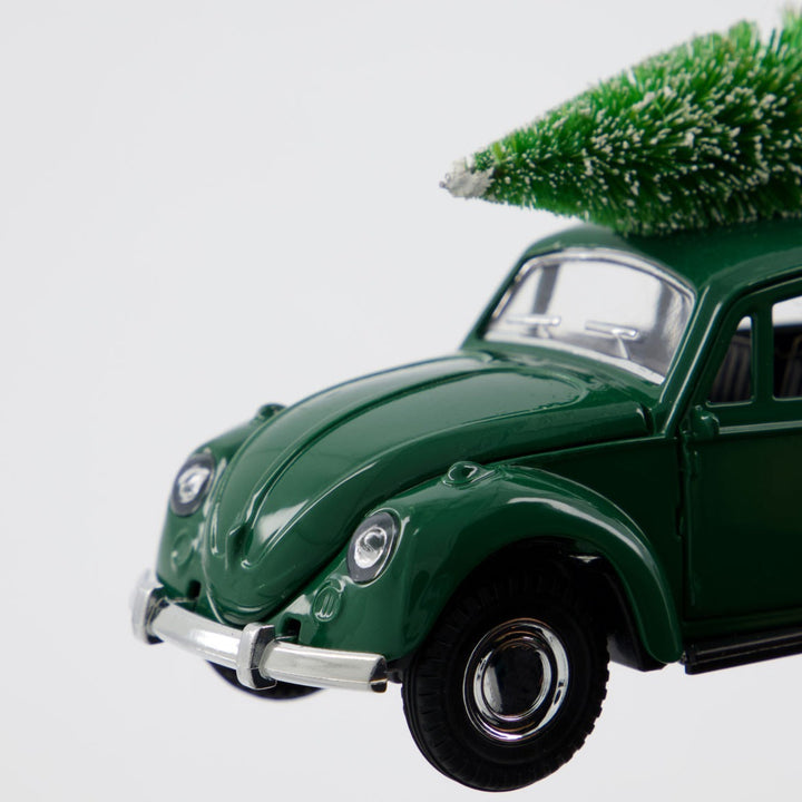 Green Christmas Car with Tree