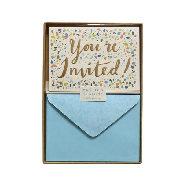 You're Invited Notecard Set with Confetti Design | Cards & Wrap ...