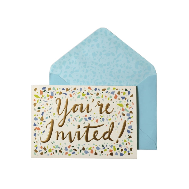 You're Invited Notecard Set with Confetti Design