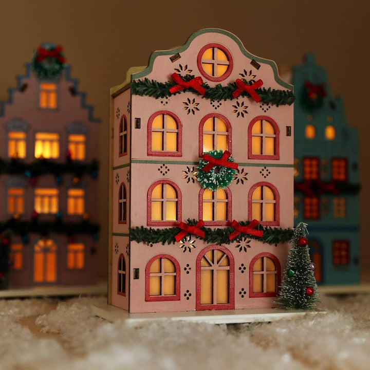 Pink Festive Light Up House