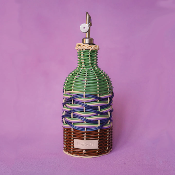 Woven Oil Pourer - Brown & Green