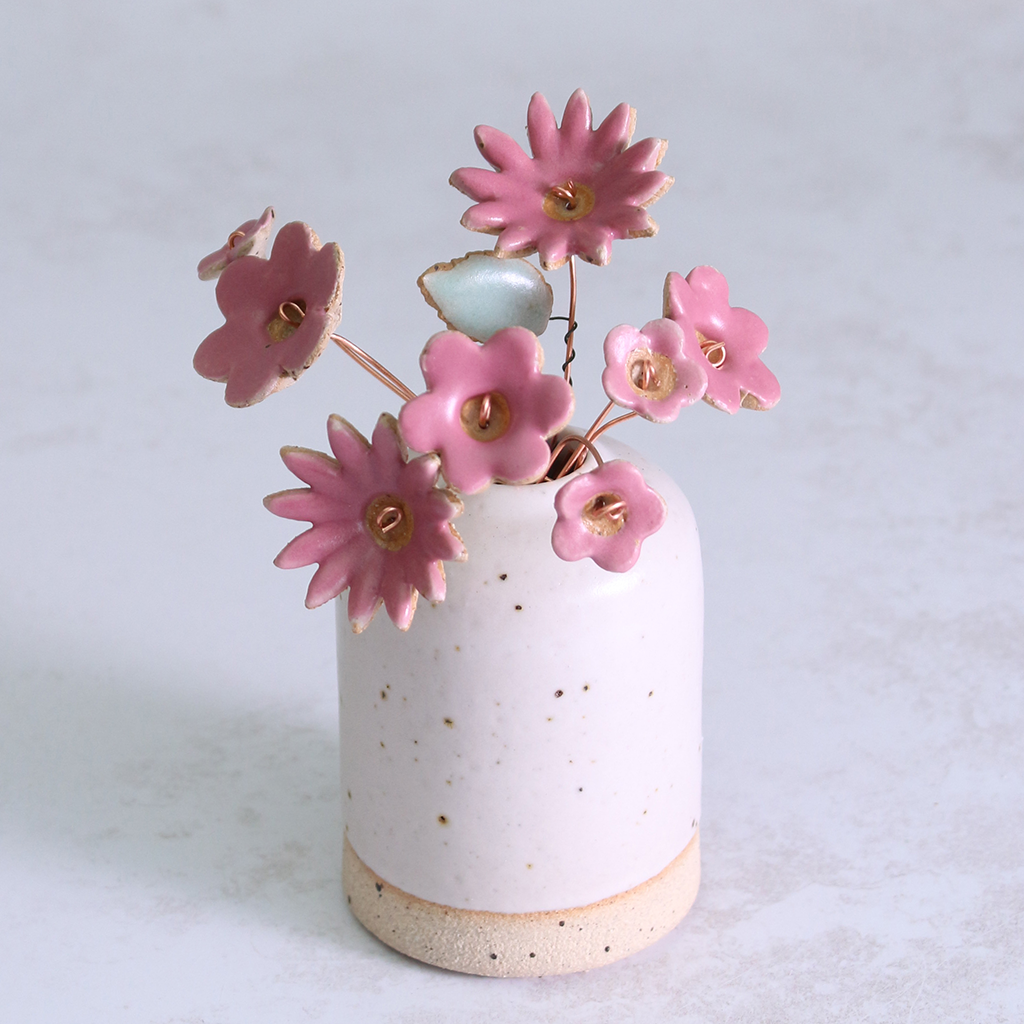 Fuchsia Ceramic Flower Stems: Medium