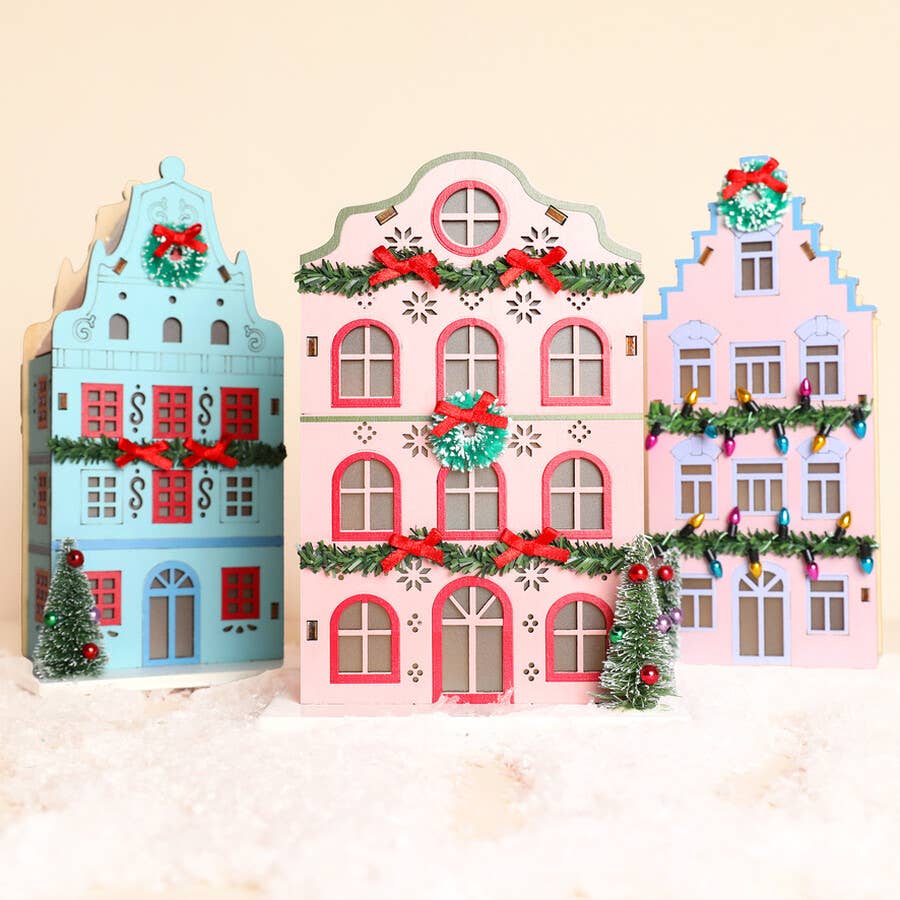Lilac Festive Light Up House