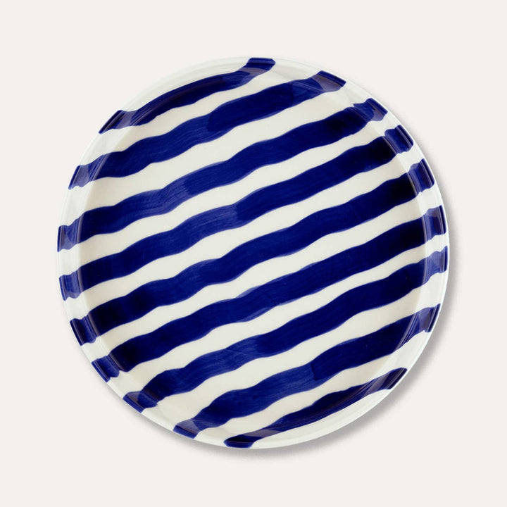 Sea Blue Stripe Plate