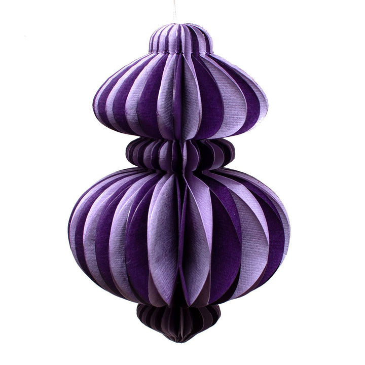 Recycled Paper Fold-Away Bauble Decoration - Lilac