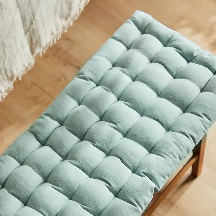 Cotton Bench Seat Cushion in Seafoam