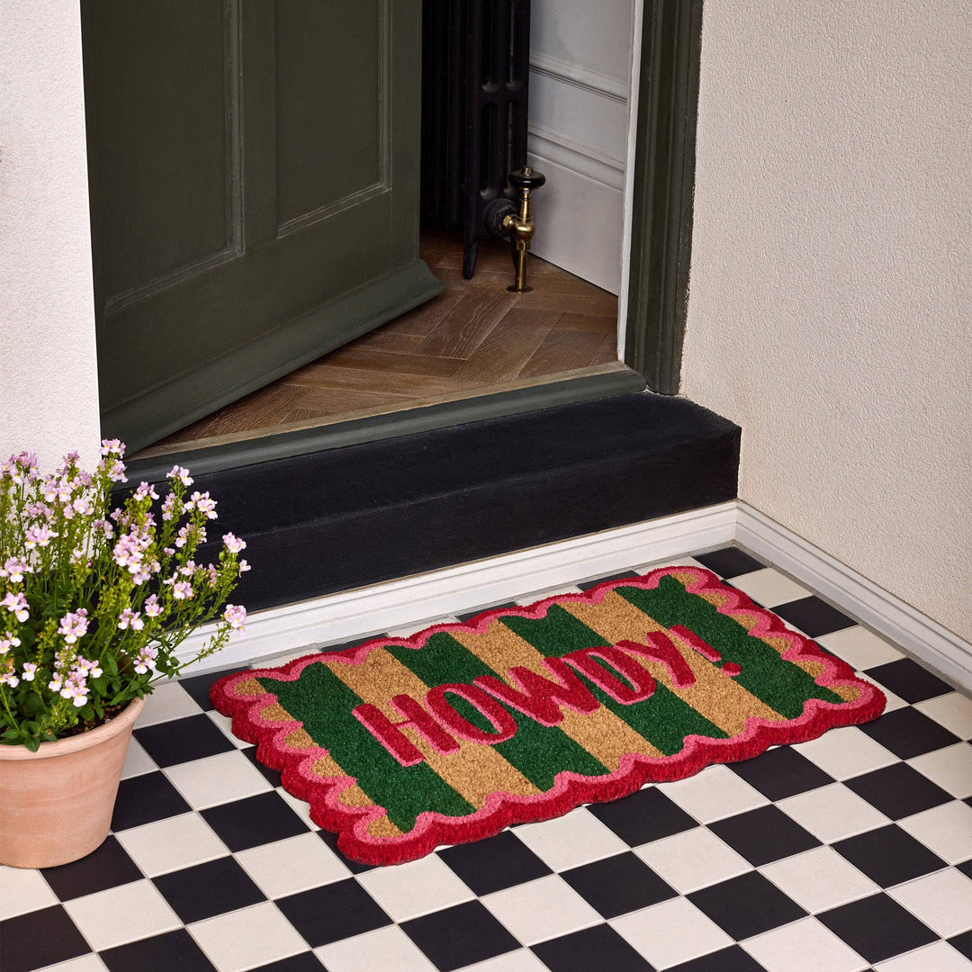Howdy Stripe Coir Doormat