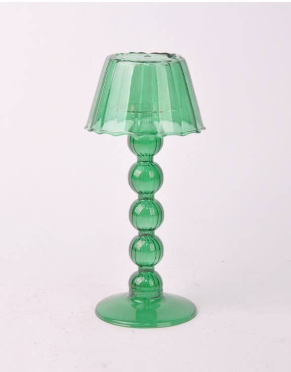 Dark Green Glass Tealight Lamp