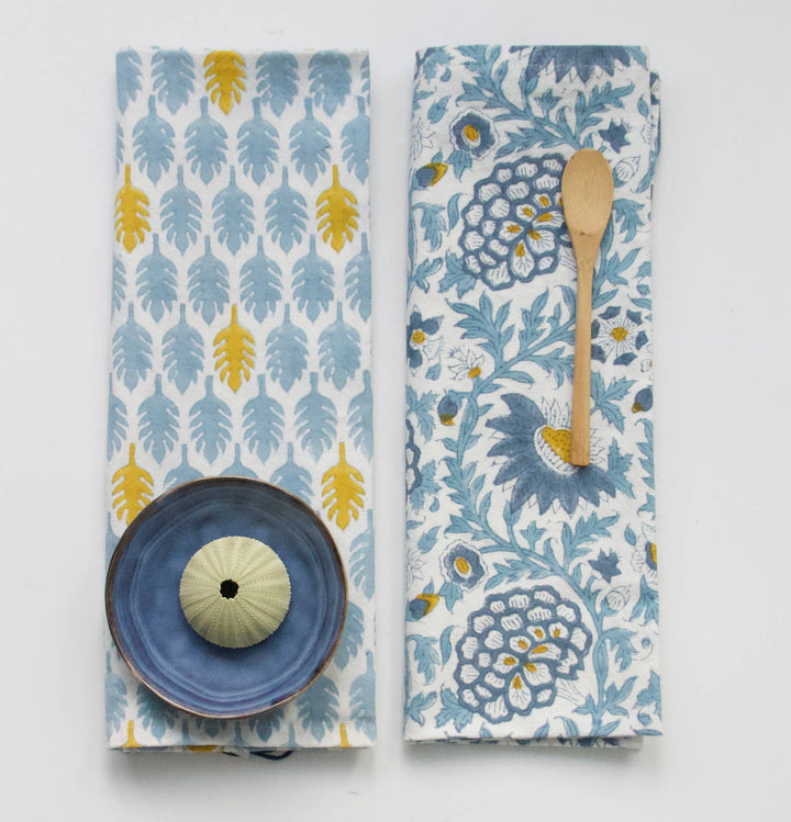 Blockprint Sunny Day Blue Dishcloth