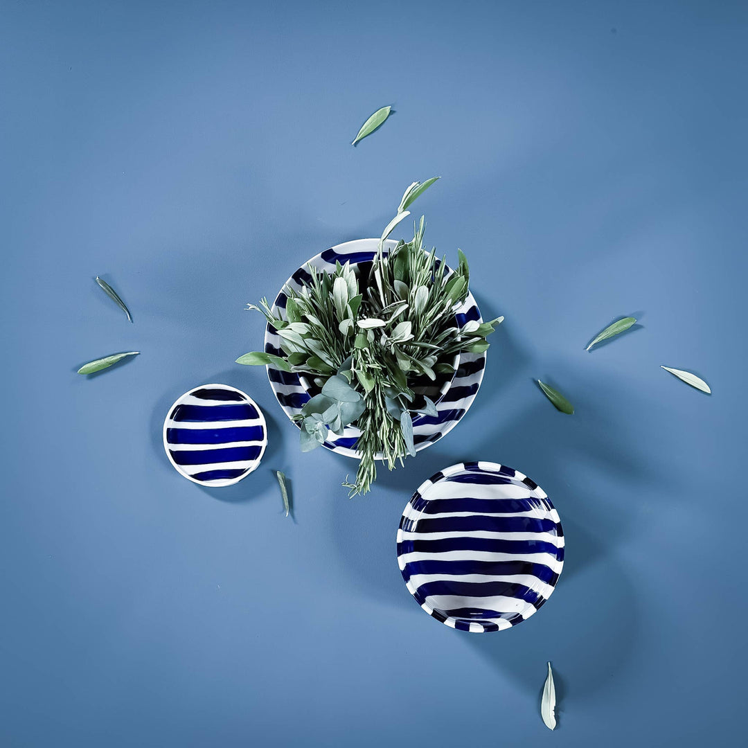 Sea Blue Stripe Plate