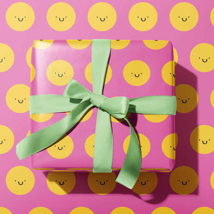 Smiley Face Wrapping Paper Sheet