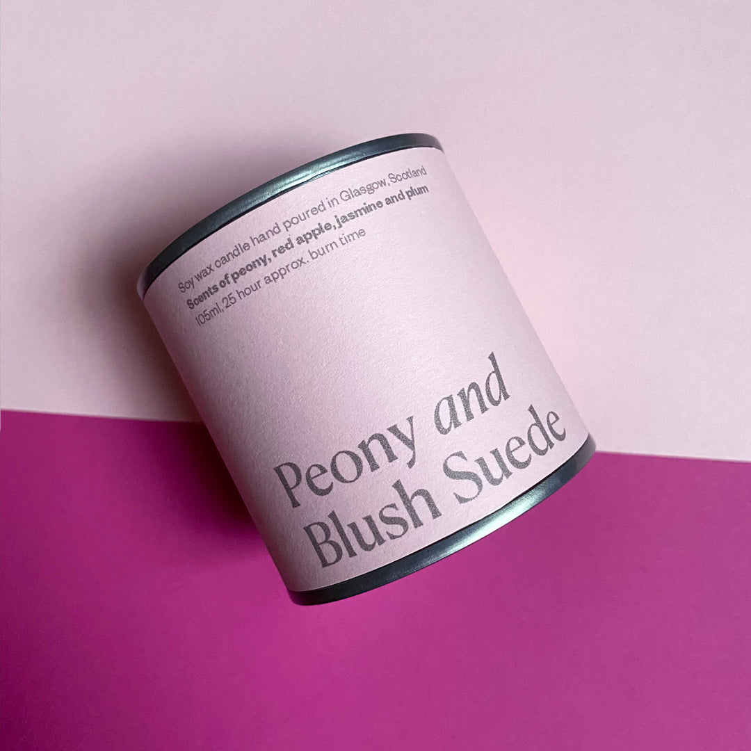 Peony & Blush Suede Candle Tin
