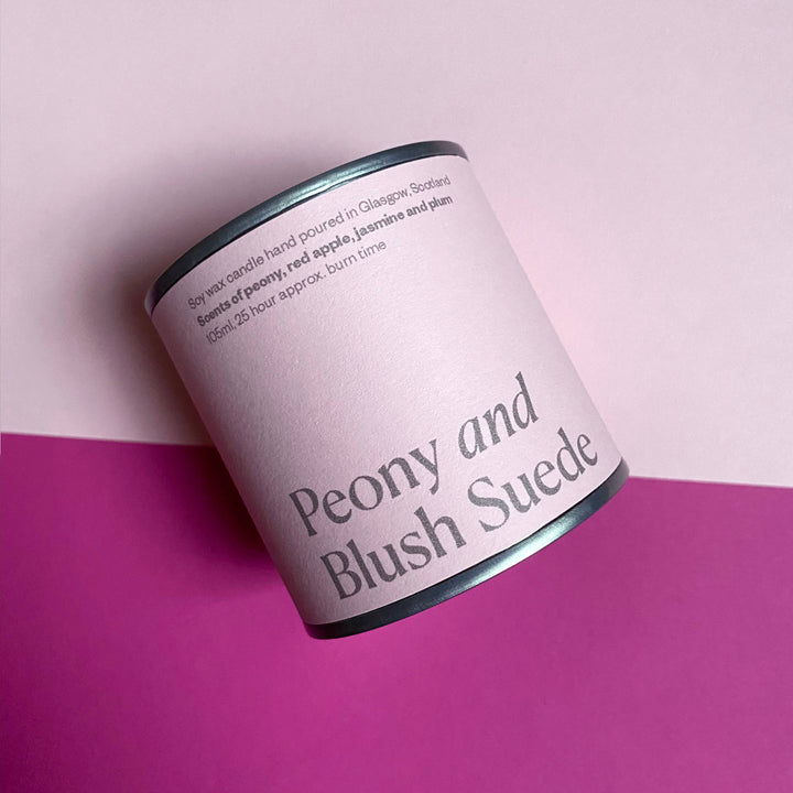 Peony & Blush Suede Candle Tin