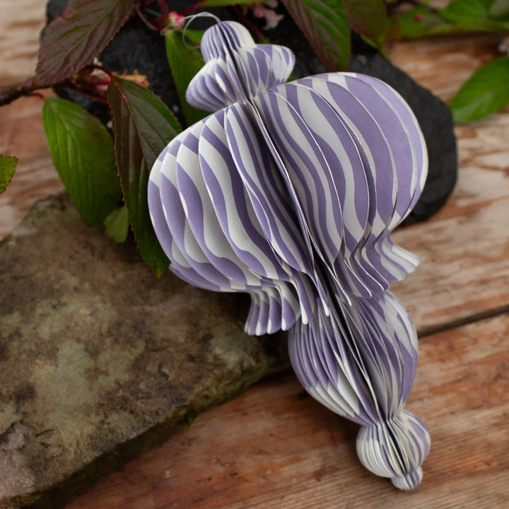 Recycled Paper Fold Out Decoration - Lilac Wavey Lines