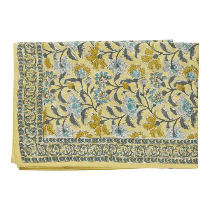 Chamomile Tablecloth in Taupe & Ochre