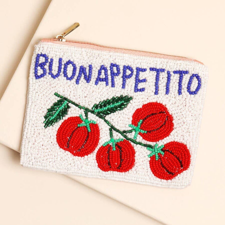 Buon Appetito Beaded Tomato Pouch