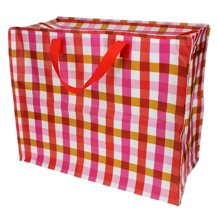 Jumbo storage bag in Pink Gingham