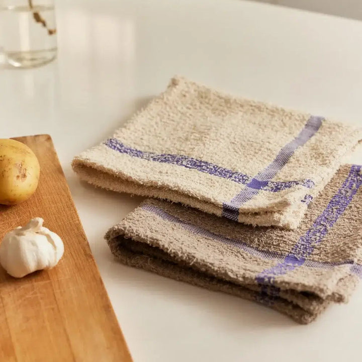 Lilac Check Terry Kitchen Towel Set