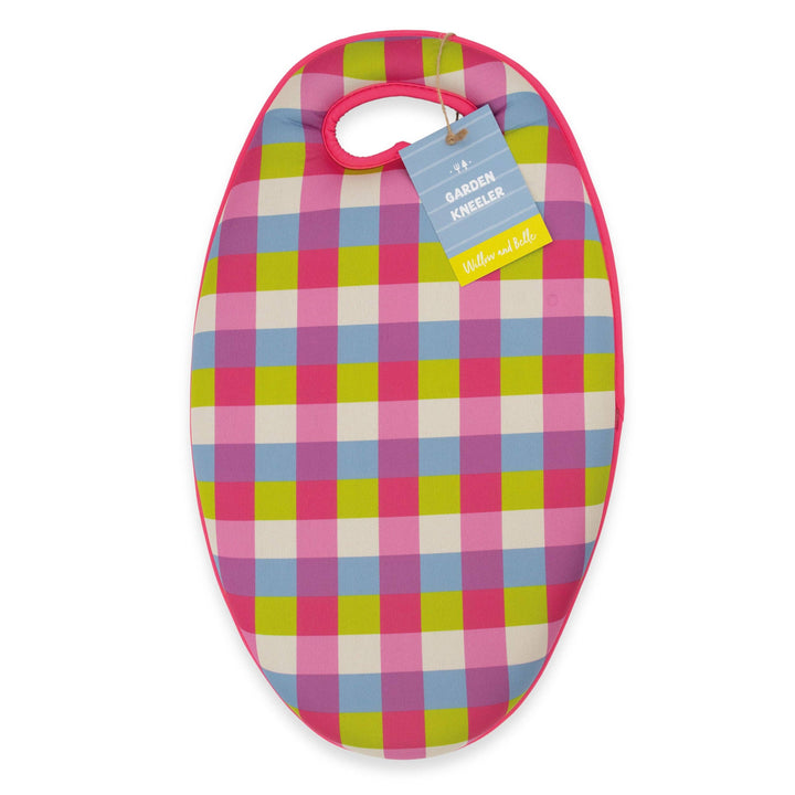 Pink Gingham Memory Foam Garden Kneeler