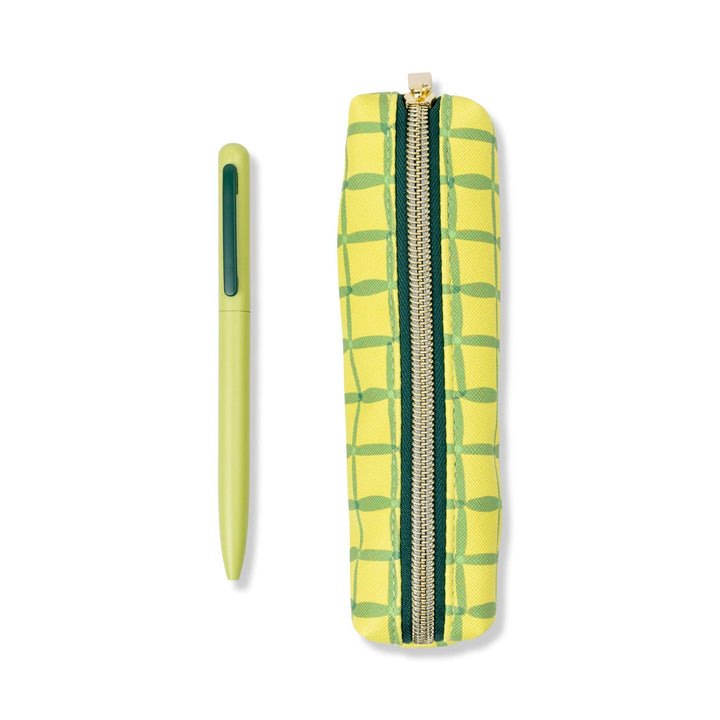 Green Lattice Pen & Pouch Set