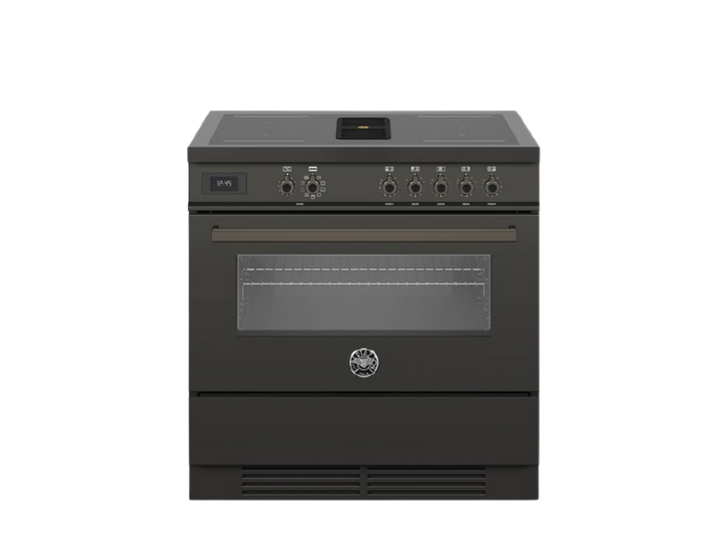 Bertazzoni air tec induction range cooker in carbonio