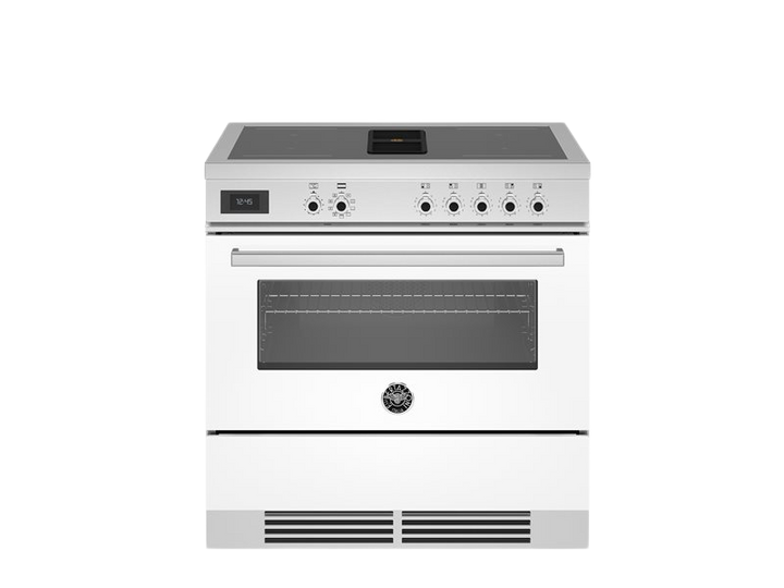 Bertazzoni air tec induction range cooker in white