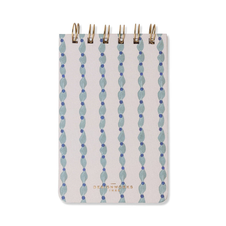 Wavy Blue Twin Wire Notepad