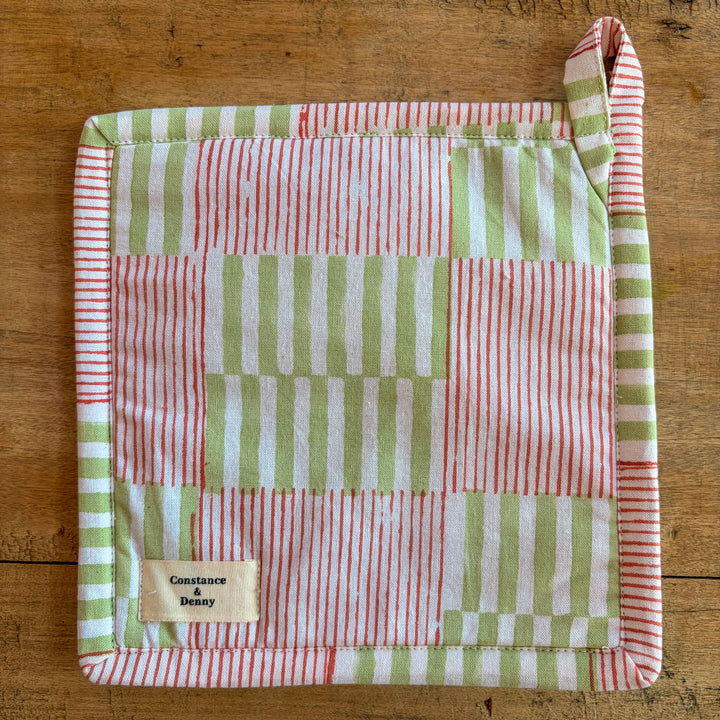 Olive Grid Quilted Trivet Pot Holder