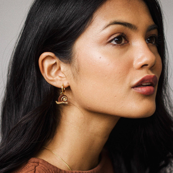 Garden Snail Hoop Earrings