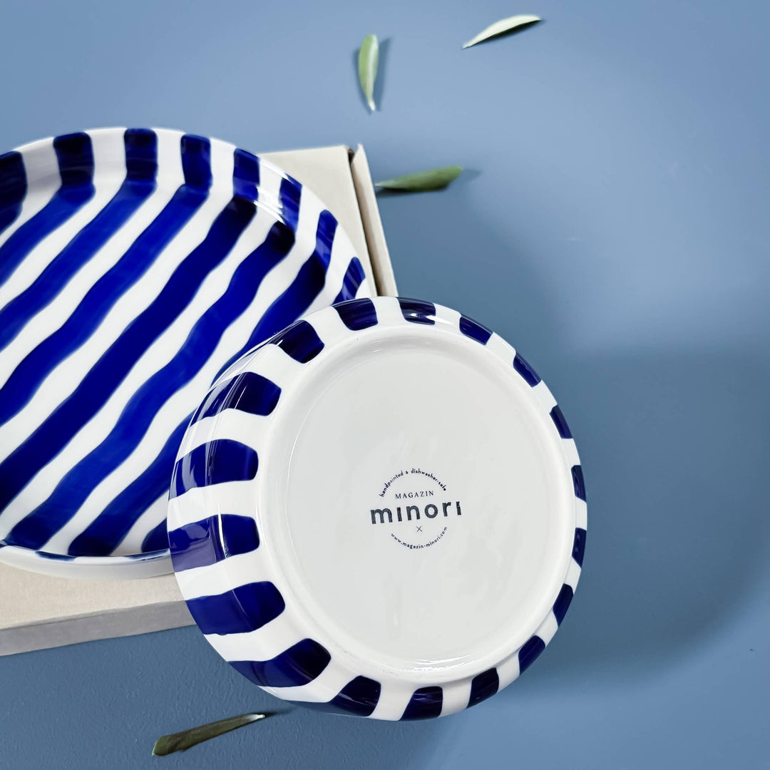 Sea Blue Stripe Plate