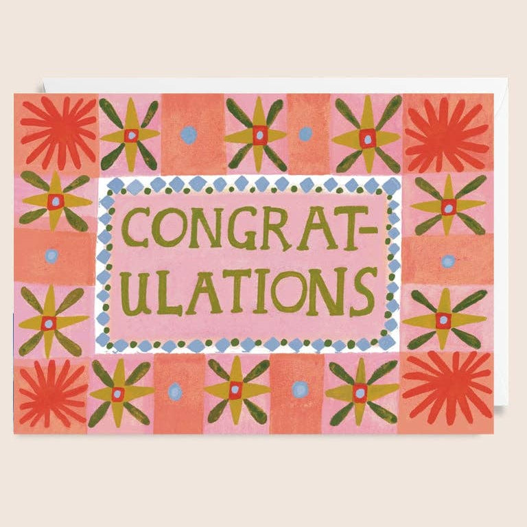 Congratulations Pink Pattern Card