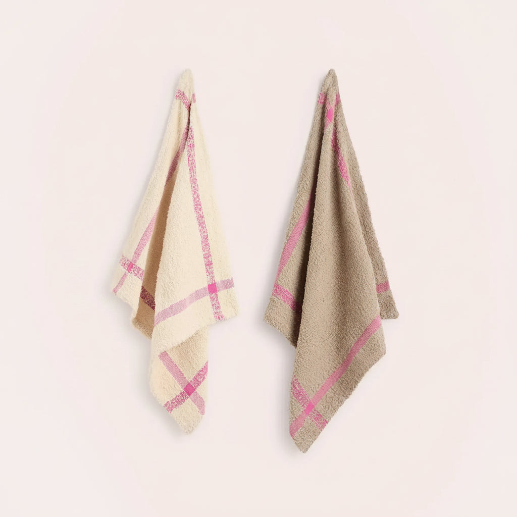 Blush Check Terry Kitchen Towel Set