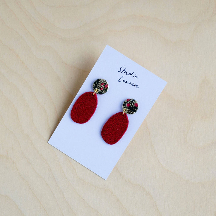 Christmas Maia Drop Earrings: Crimson Red