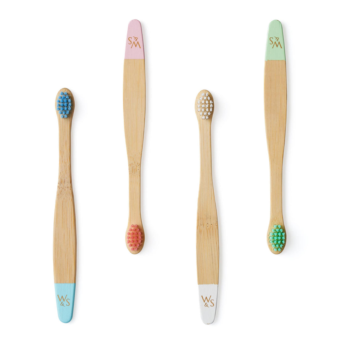 Baby Bamboo Toothbrush - 4 Pack with Soft Bristles