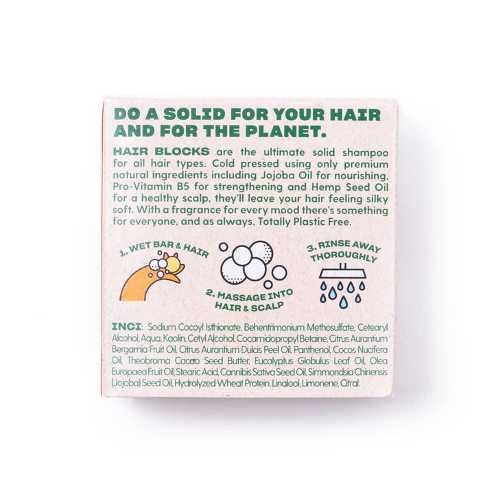 Hair Blocks Solid Shampoo: Sweet Orange & Bergamot