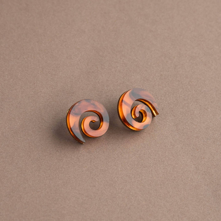 Swirl Stud Tortoise Earrings