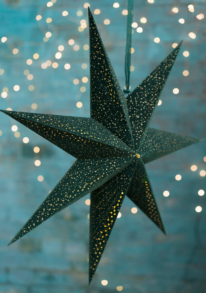 Green Velvet Light Up Star