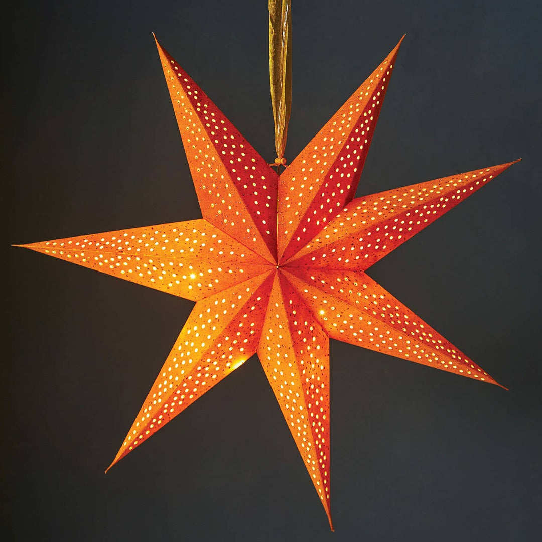 Rich Orange Light Up Velvet Star