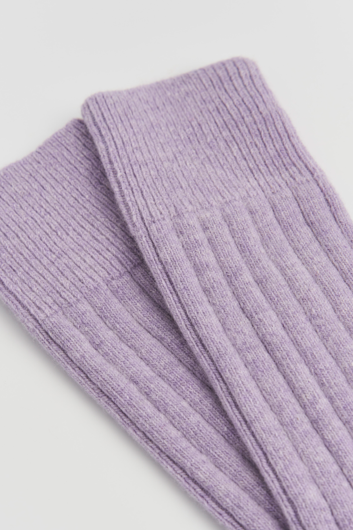 Merino Bed Socks in Parma Violet