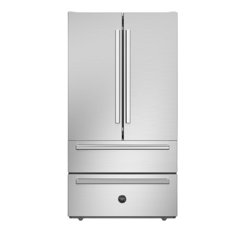 bertazzoni french door 90cm refrigerator with professional series handles front view