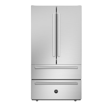 bertazzoni french door 90cm refrigerator with professional series handles front view