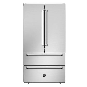 bertazzoni french door refrigerator with master series handles front view