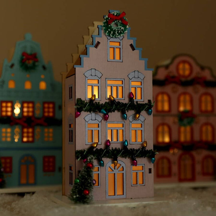 Lilac Festive Light Up House