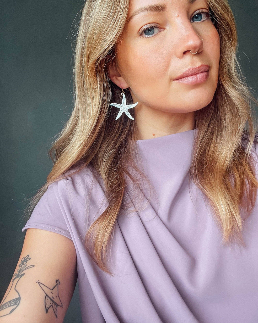 Pearly Statement Starfish Earrings