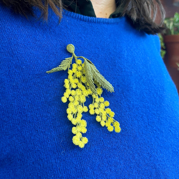 Mimosa Embroidered Brooch