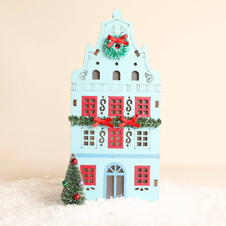 Blue Festive Light Up House