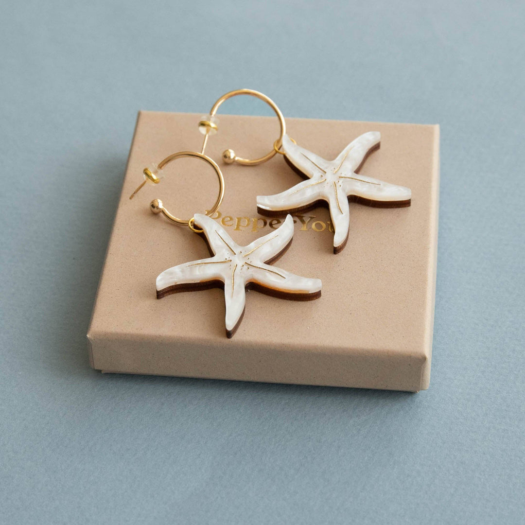 Pearly Statement Starfish Earrings
